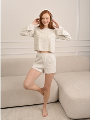 Женская пижама из трикотажа пуантель с вышивкой (Арт. 5257TQP)